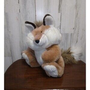 Vintage America Wego FOX  12” Sitting Plush Made in Korea Light Brown